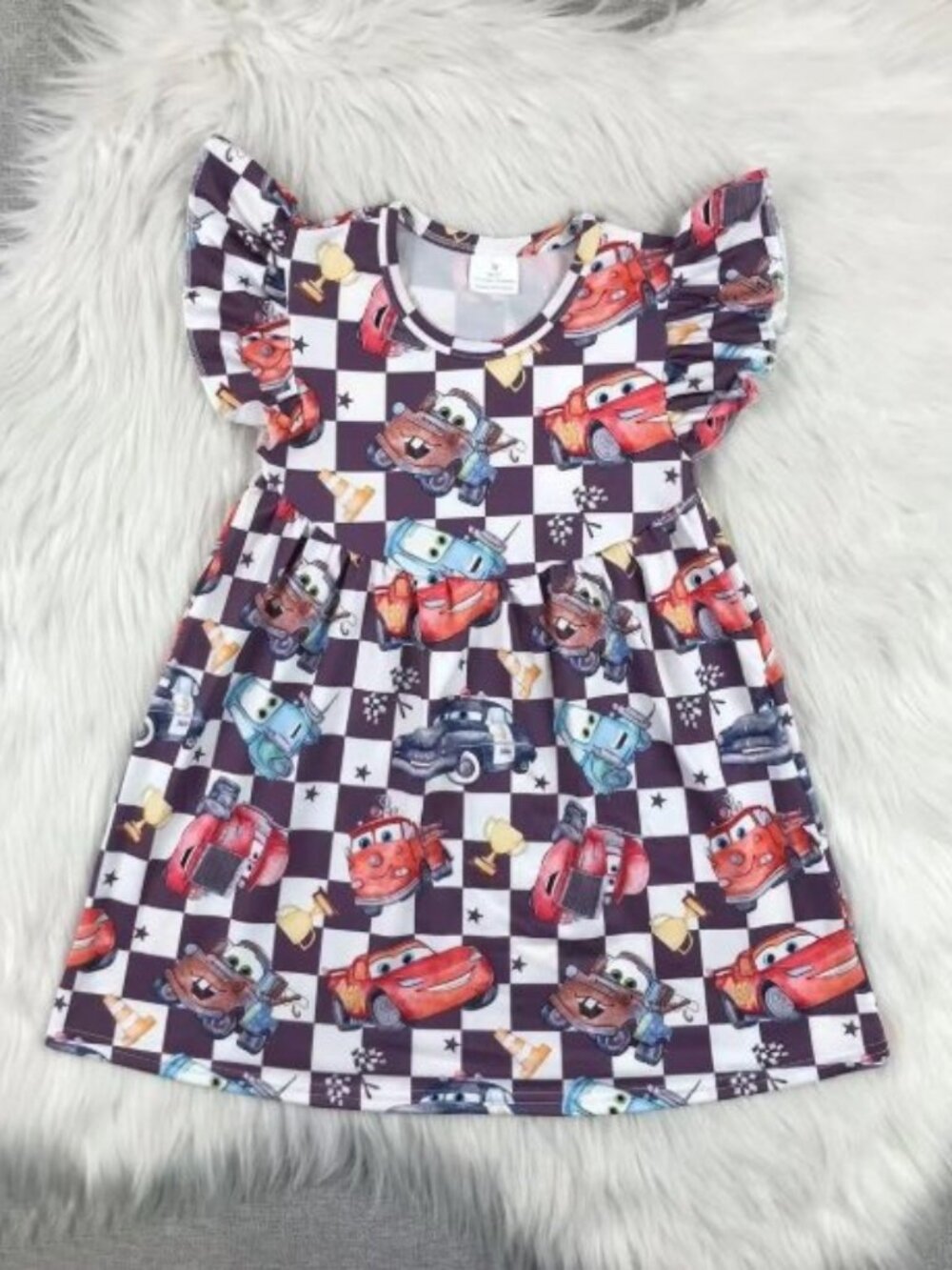 Boutique Cars Lightning McQueen Girls Sleeveless Dress